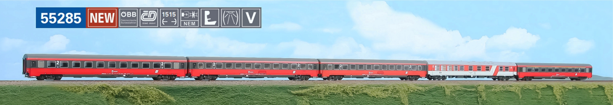 Acme 55285 CSD - OBB, set 5 carrozze EuroCity - TecnoModel.it