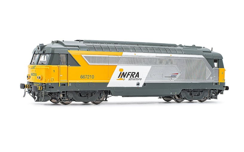 Jouef HJ2448S SNCF, locomotiva diesel BB 67210, livrea giallo/bianco, ''Infra Structure'', ep. V - DCC Sound