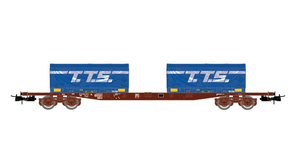 Wagon Porte-conteneurs PIKO HO 27720 DSB 40 Pieds époque V - Neuf, Danemark