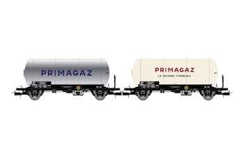 Jouef HJ6264 SNCF, set di 2 carri a 2 assi per trasporto gas, ''Primagaz'', ep. III
