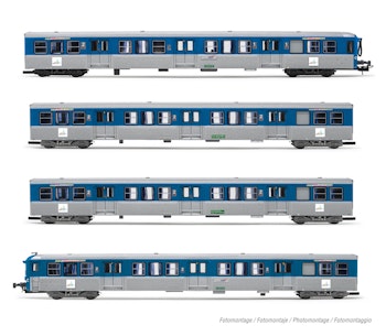 Jouef HJ4185 SNCF, set di 4 carrozze RIO 77, ''Stelyrail bleu'', ep. V