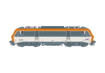 Jouef HJ2443 SNCF, locomotiva elettrica BB 26212 con terza luce di testa, livrea grigia/arancio con logo ''Casquette'', ep. IV-V
