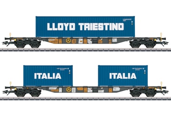 Marklin 47460 Cemat SpA set due carri intermodali con contenitori Lloyd Triestino, ep.VI