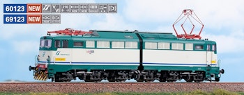 Acme 60123 FS Locomotiva elettrica E.645.335, livrea XMPR, con fanaleria modificata, logo ''Cargo'' e portelli laterali alti, assegnata all’O.M.R. Marcianise, ep.V-VI