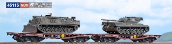 Acme 45115 FS Set di due carri Tipo Rlmmp-t di cui uno caricato con Bergenpanzer e l’altro con carro armato Leopard, ep.IV-V