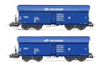 Rivarossi HR6522 PKP, set di 2 carri tramoggia a scarico automatico a 4 assi, livrea blu "PKP Cargo", ep. V.