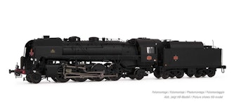 Arnold HN2481 SNCF, locomotiva a vapore 141 R 1173 ''Mistral'', con ruote boxpok su tutti gli assi, tender per carburante ad alta capacità, livrea nera, epoca III - Scala N 1/160
