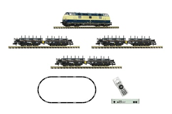 Fleischmann 931902 Start set digitale Z21 con locomotiva Diesel Gruppo 221 con treno merci delle DB - Scala N 1/160