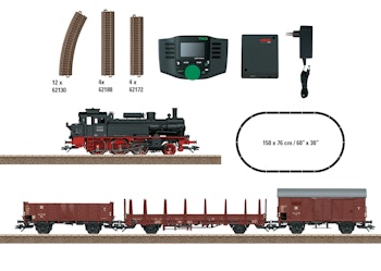 Trix T21531 DB start set H0 digitale DCC con locomotiva a vapore Br.74 con treno merci