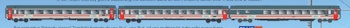Acme 70113 Set aggiuntivo ''Intercity Day'' Trenitalia formato da tre carrozze di cui una prima, una seconda ed una multiservizi, tutte nella nuova livrea con fascia scura sui finestrini., ep.VI