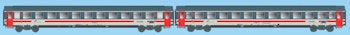 Acme 70114 Set aggiuntivo ''Intercity Day'' Trenitalia formato da due carrozze di seconda classe, tutte nella nuova livrea con fascia scura sui finestrini, ep.VI