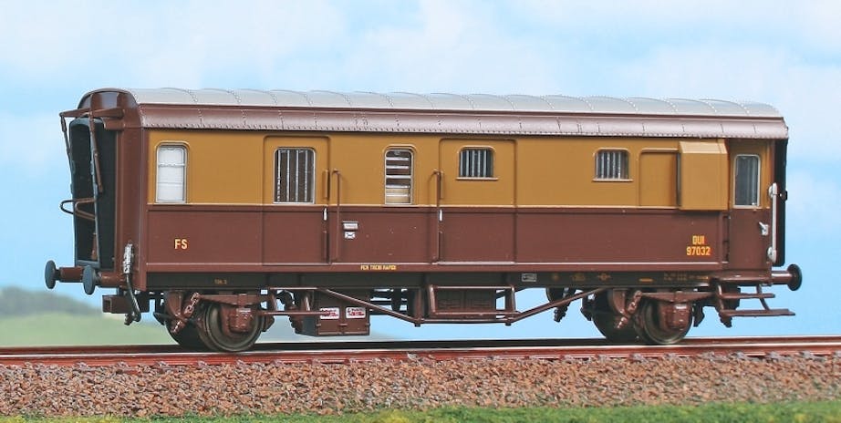 Acme 51180 FS bagagliaio-posta Tipo DUI 97032, livrea castano isabella per treni diretti e locali , ep.III