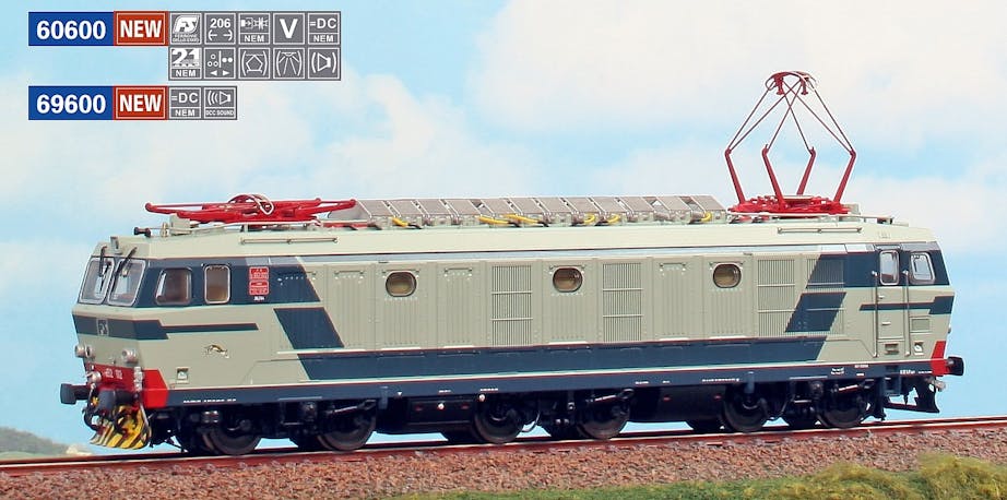 Acme 60600D FS locomotiva elettrica E.652 002 prototipo, livrea grigio perla e blu orientale, ep.V - DCC