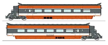 REE Modeles TGV-003 SNCF elettrotreno alta velocità TGV set di ampliamento di 2 carrozze, ep.IV