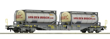 Roco 77347 PKP carro intermodale caricato con due contenitori cisterna della società di spedizioni ''Van den Bosch'', ep.V - VI
