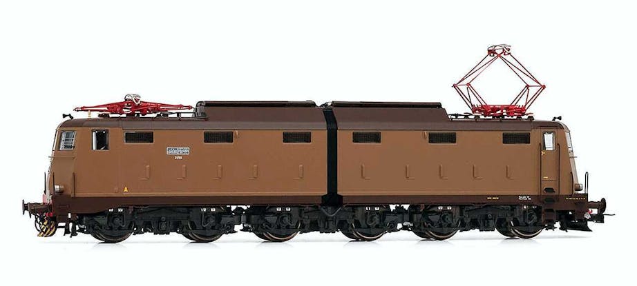Rivarossi HR2934S FS, locomotiva elettrica E.645 005, 1a serie, livrea castano/Isabella con logo FS semplificato, pantografi 42U, ep. IV-V