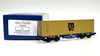 PT Trains 100262 Carro intermodale tipo Sgmmnss ''Modalis'' caricato con container 40' ''MSC'' , ep.VI