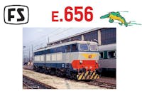 Rivarossi HR2968 FS, locomotiva elettrica E.656, 4a serie, livrea di origine, senza gocciolatoio, con smorzatori, ep. V