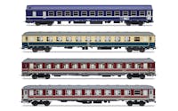 Rivarossi HR4374 “Italien-Holland Express”, set di 4 carrozze, 1 letti MU NS livrea TEN, 1 cuccetta DB Bcm 243 blu/beige, 1 UIC-X 2a cl. FS rosso fegato e 1 cuccetta UIC-X ‘68 FS rosso fegato, ep. V