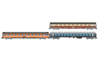 Arnold HN4468 FS, set di 3 carrozze “Alpen-Express” Roma - Monaco di Baviera,, ep. IV - Scala N 1/160