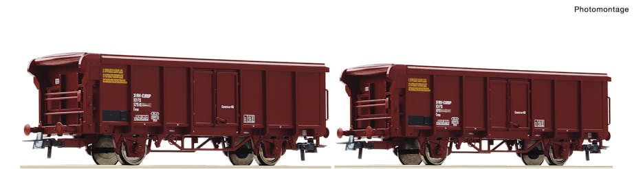 Roco 6600082 FS set di due carri a tetto scorrevole tipo Tms, ep.IV