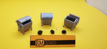 RM Romana Modelli 50153 Cassonetti Rifiuti in Lamiera - Scala H0
