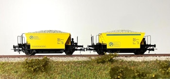 Os.kar 4356 FS set di due carri serie VFcc, livrea giallo impresa ''Valsecchi'' livrea gialla e nera, ep.V