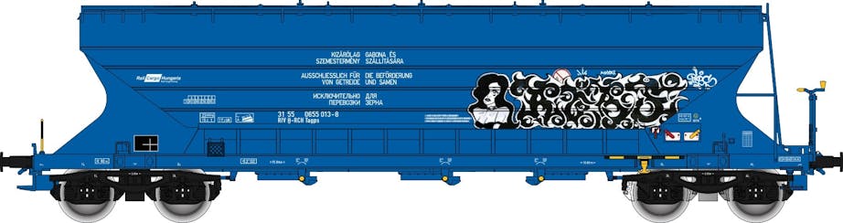 Albert Modell 065013 H-RCH Carro tramoggia Tagps, blu con graffiti, ep. VI