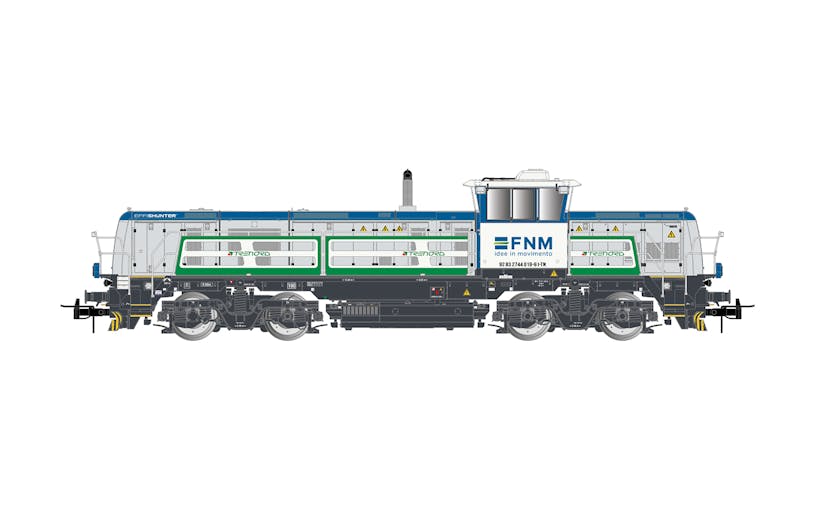 Rivarossi HR2924S FNM / Trenord, locomotiva diesel Effishunter 1000, grigio/blu/verde, ep. VI - DCC Sound