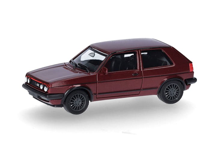 Herpa 430838 VW Golf II GTI con cerchi sportivi, rosso tornado metallizzato