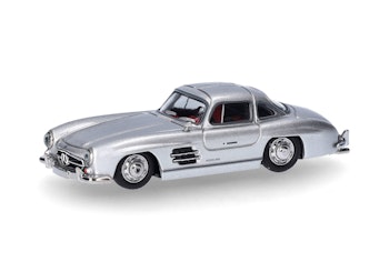 Herpa 430975 Mercedes-Benz 300 SL Ali di gabbiano, argento metallizzato.