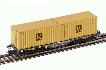 PT Trains 100323 Carro Intermodale Sgmmnss MFD RAIL Con 2 Container MSC Da 20'', ep. VI