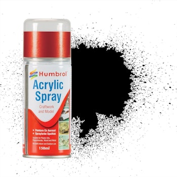 Humbrol AD6021 Spray 21 vernice acrilica Nero Lucido - spray 150 ml.