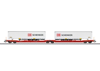 Marklin 47470 Set carro articolato a doppia tasca tipo Sdggmrss 738 con due semirimorchi DB Schenker, ep.VI