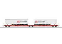 Marklin 47470 Set carro articolato a doppia tasca tipo Sdggmrss 738 con due semirimorchi DB Schenker, ep.VI