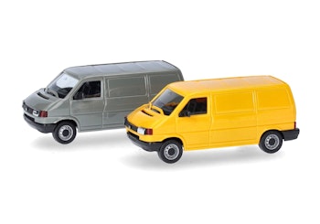 Herpa 012386-004 MiniKit:set due furgoni Volkswagen (VW) T4, grigio/giallo ginestra