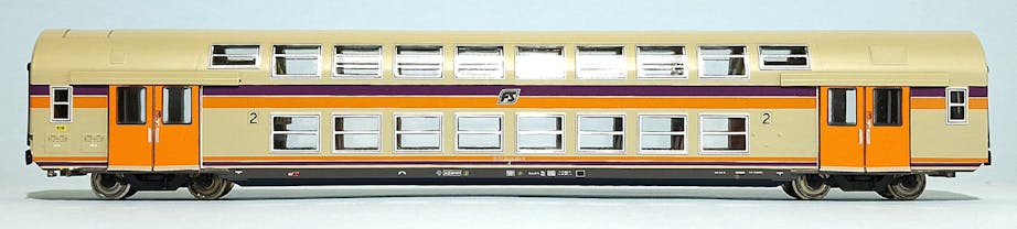 Vitrains 3422 FS carrozza a 2 piani ''Casaralta''di 2 cl., livrea d'origine, logo inclinato, ep. IV-V