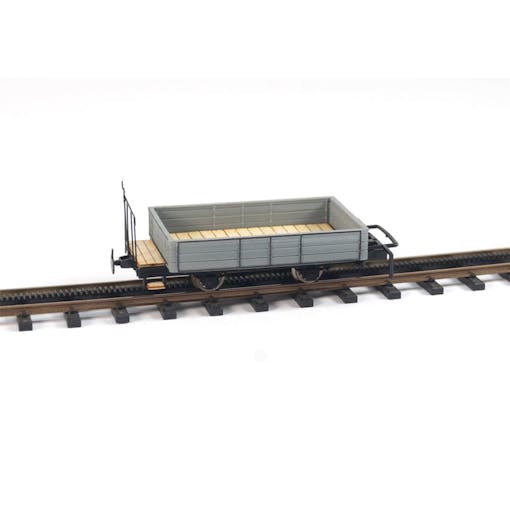 Halling 1023-03 Vagone ferroviario a cremagliera a due assi a sponde basse, grigio