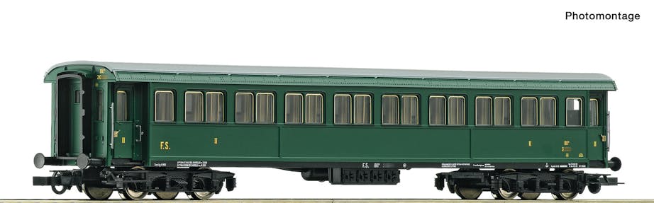 Roco 6200093 FS carrozza tipo Bz 20000 di 2 cl. livrea verde vagone, ep.II-III