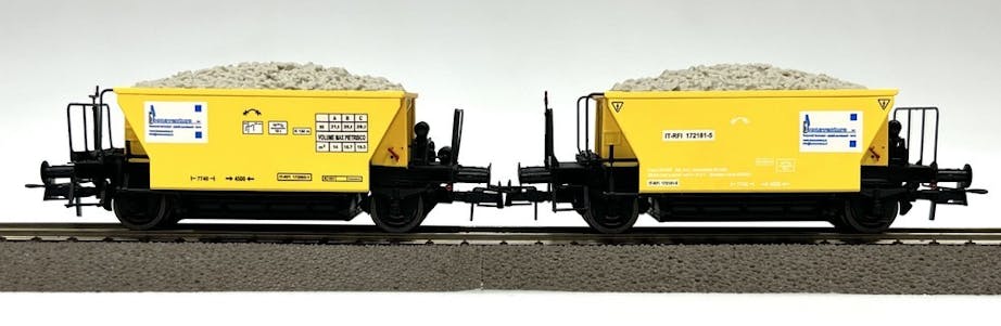 Os.kar 4360 FS set di due carri serie VFcc, livrea giallo impresa ''Bonaventura'' livrea gialla e nera, ep.V