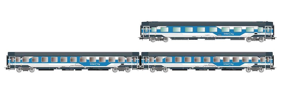 Rivarossi HR4407 FS set di 3 carrozze nuova livrea Intercity, ep. VI