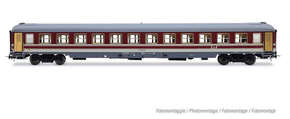 Rivarossi HR4409 FS carrozza UIC-X 1979 per il trasporto detenuti, livrea rosso/grigio, ep. IV-V