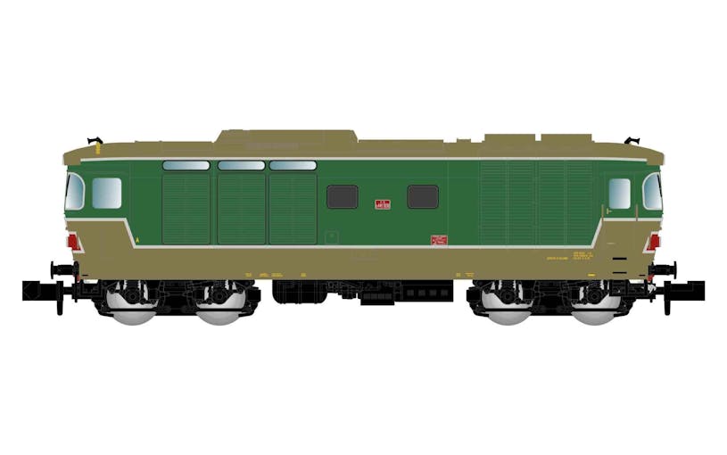 Arnold HN2654 FS, locomotiva diesel D.445, 1a serie, con vetri curvi, livrea originale verde "Isabella", ep. IV-V - Scala N 1/160