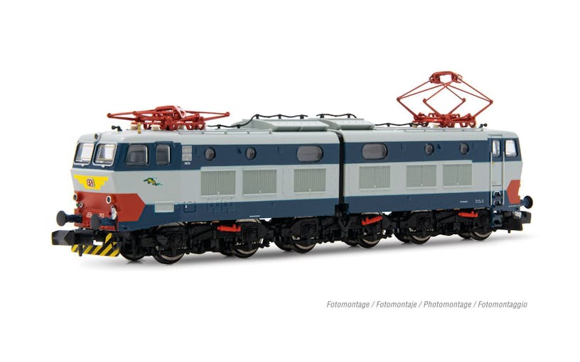 Arnold HN2646 FS, locomotiva elettrica E.656, 2ª serie, con smorzatori laterali, livrea blu/grigio, ep. V - Scala N 1/160