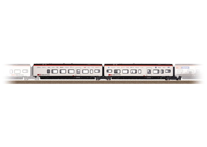 Trix 23285 FS - SBB set di 2 carrozze aggiuntive per elettrotreno ad alta velocità RABe 501 Giruno
