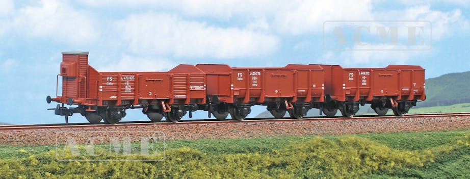 Acme 45184 FS Italia set di tre carri a sponde Tipo L (1919, 1940 e 1945), con e senza garitta., ep.III