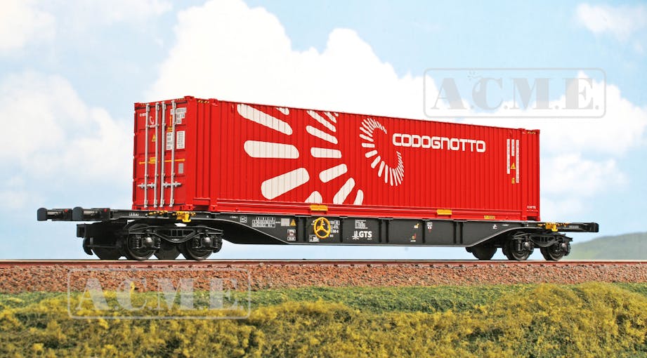 Acme 40434 GTS carro intermodale Tipo Sgnss 60, con una cassa mobile furgonata ''Codognotto'', ep.VI