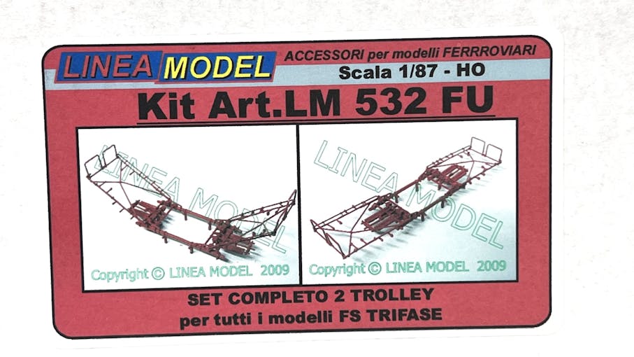 Lineamodel LM 532 FU Coppia Pantografi a trolley FS per locomotive trifase, in kit di montaggio