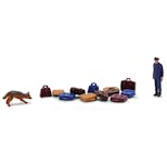 Busch 79873 Scenetta: Polizia Federale con Cane Antidroga