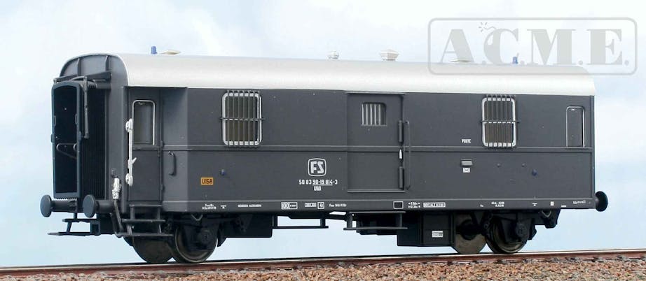 Acme 51200 FS Postale Tipo 1964 T con griglie ai vetri e lampeggiatori d‘emergenza in livrea grigio ardesia., ep.IV-V